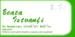 beata istvanfi business card